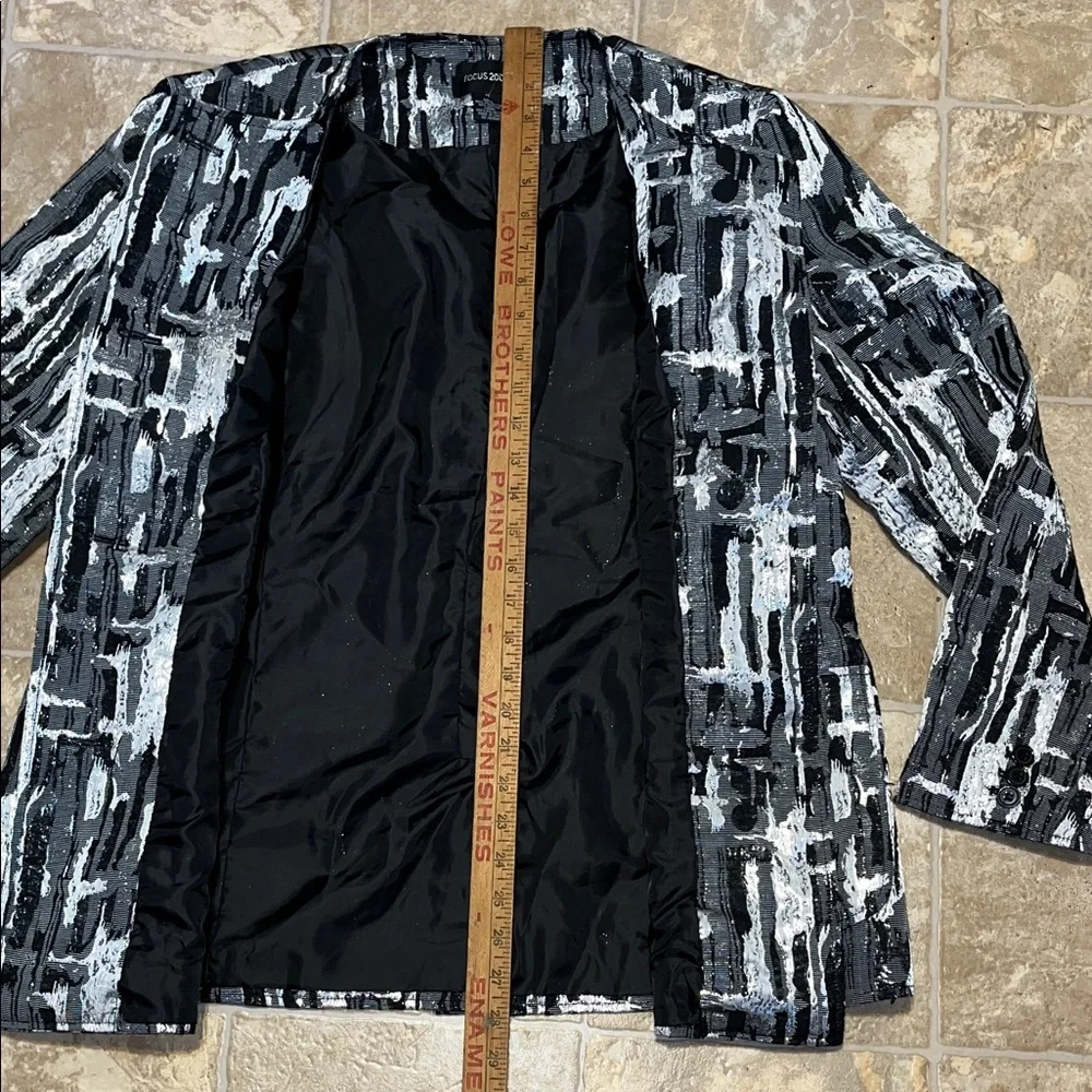 Focus 2000 Black and Gray Abstract Blazer - Picture 9 of 16
